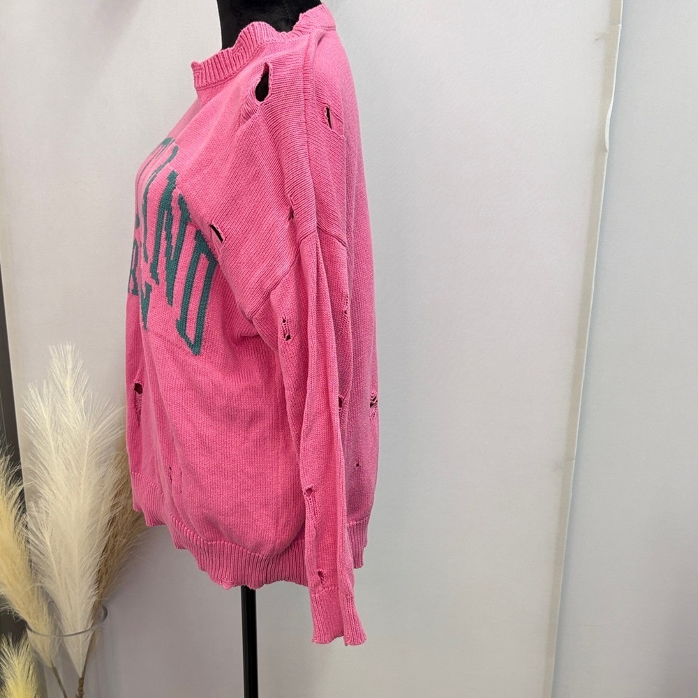 Forever 21 Pink Distressed Sweater - Picture 3 of 5